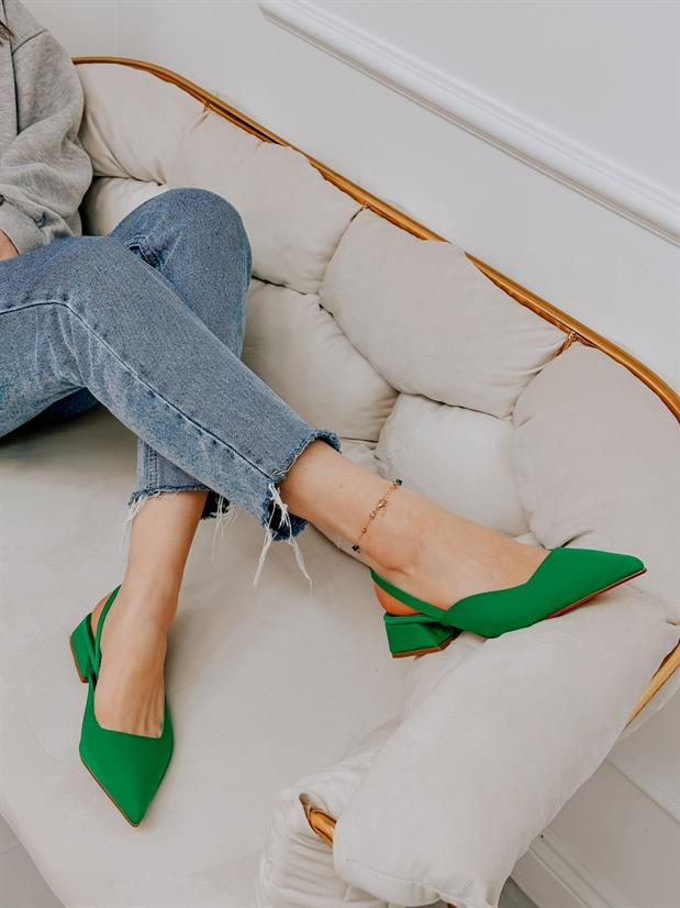 Yeşil Saten (Terry) Kadın Babet