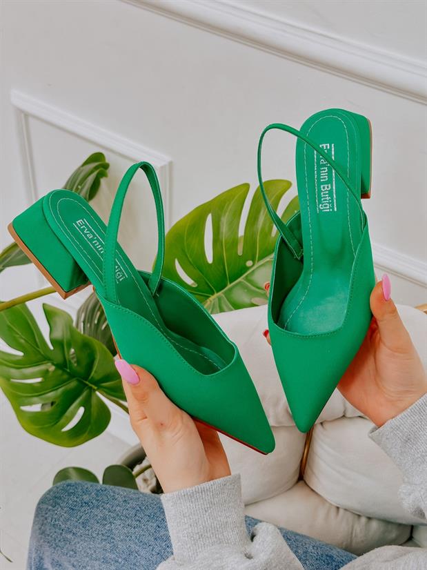 Yeşil Saten (Terry) Kadın Babet