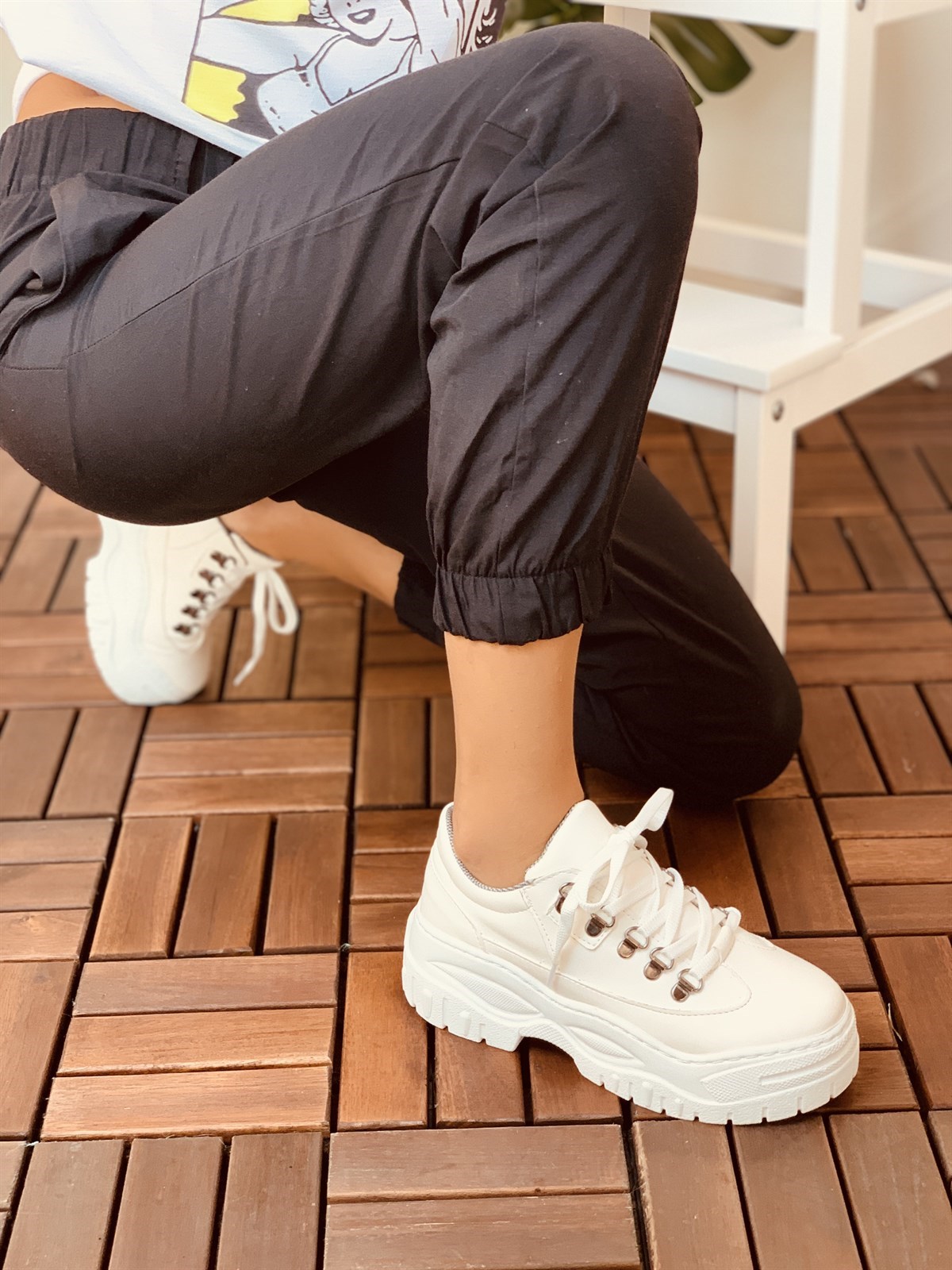 Beyaz- Deri (Tokio) Kadın Spor Ayakkabı Sneakers l Erva'nın Butiği