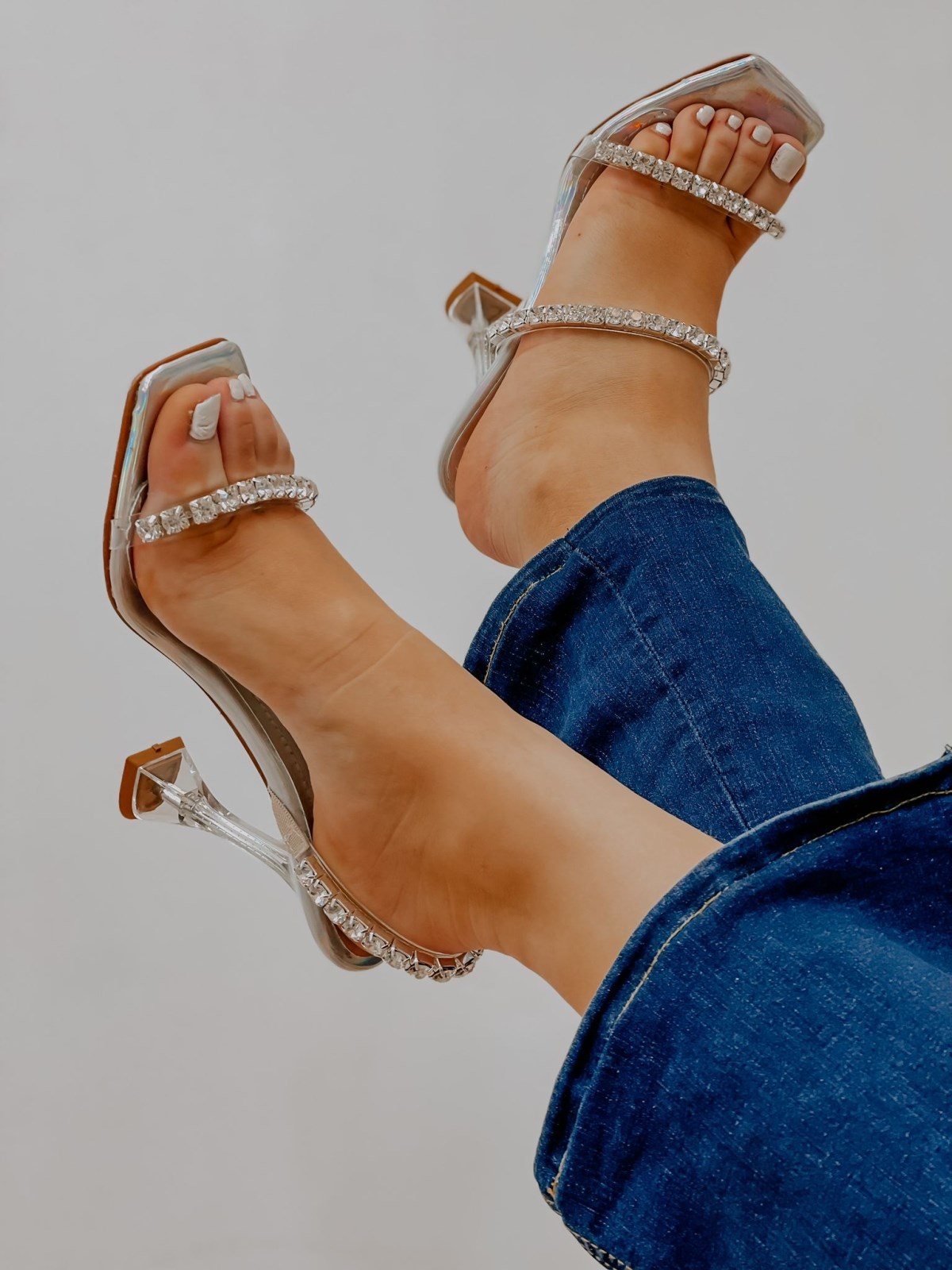 Hologram (Russel) Taş Detay Kadın Topuklu Terlik-Sandalet