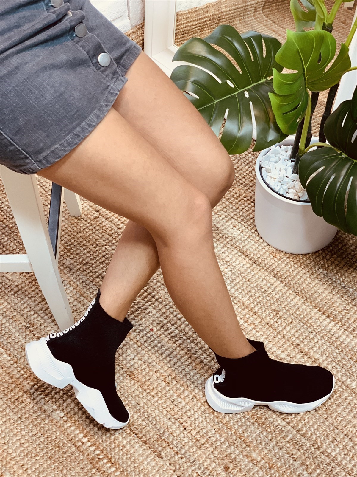 Siyah (NONO) Kadın Spor Ayakkabı Sneakers l Erva'nın Butiği