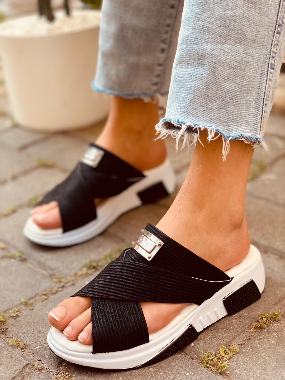 Siyah (Style) Kadın Spor Ayakkabı Sneakers - Terlik l Erva'nın Butiği