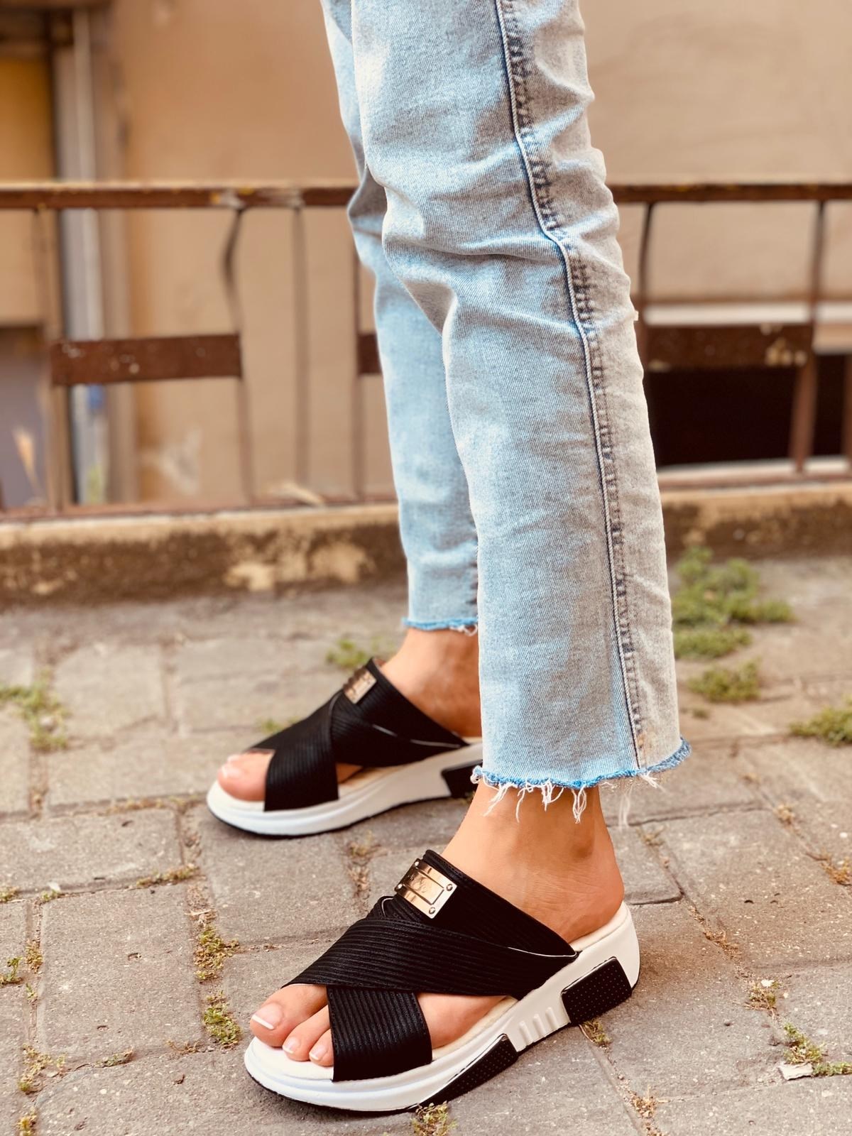 Siyah (Style) Kadın Spor Ayakkabı Sneakers - Terlik l Erva'nın Butiği