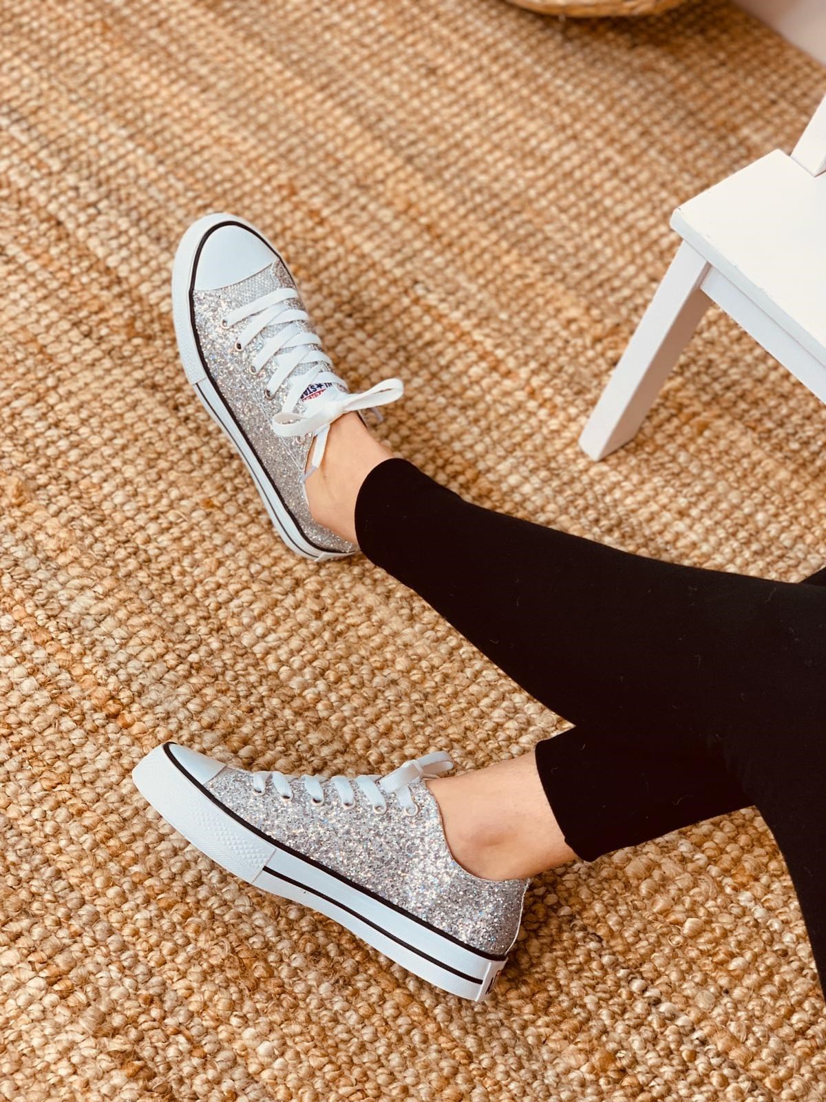 KISA GÜMÜŞ SİM (Converse) Spor Ayakkabı Kadın Sneakers l Erva'nın Butiği