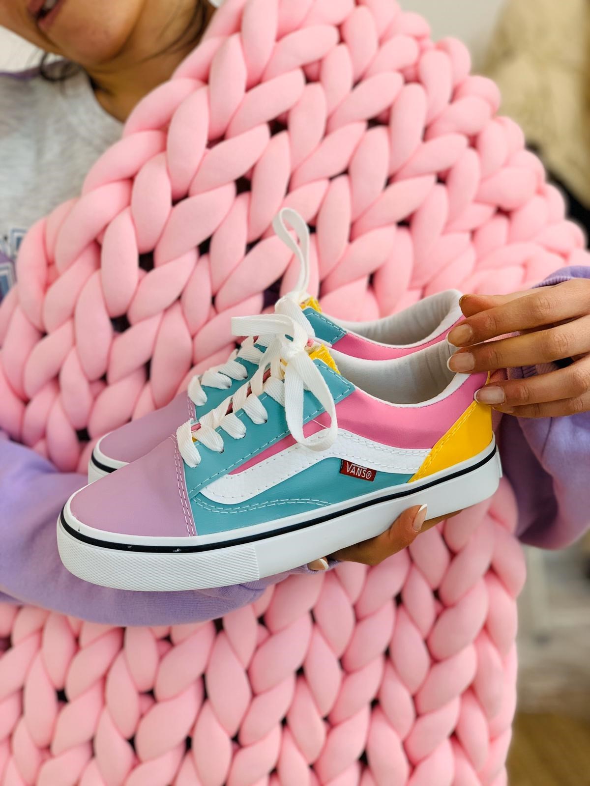 Spor Ayakkabı (Vans) Renkli Kadın Sneakers l Erva'nın Butiği