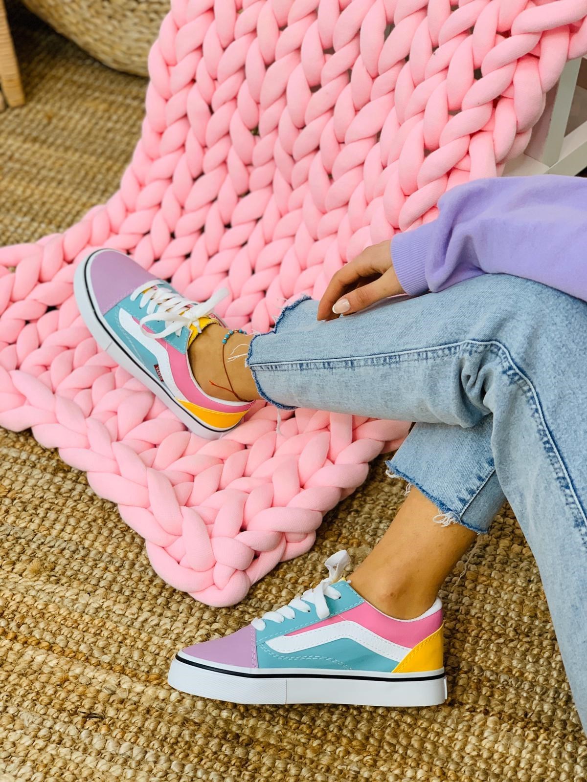 Spor Ayakkabı (Vans) Renkli Kadın Sneakers l Erva'nın Butiği