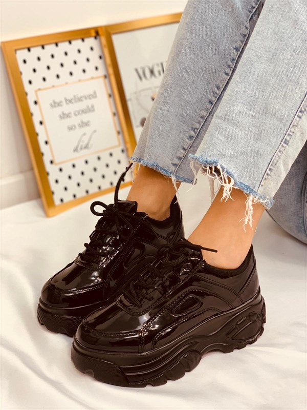 Siyah Rugan Spor Ayakkabı (Torty) Kadın Sneakers l Erva'nın Butiği