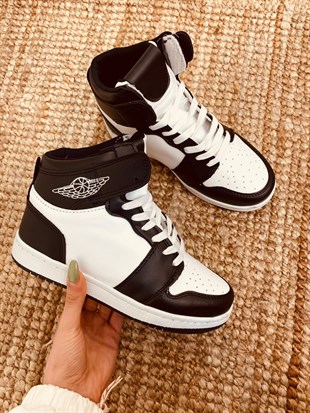 Siyah-Beyaz (Jordan) Kadın Sneakers l Erva'nın Butiği