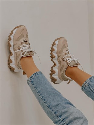 Ten Deri (Ripple) Kadın Bağcıklı Sneakers