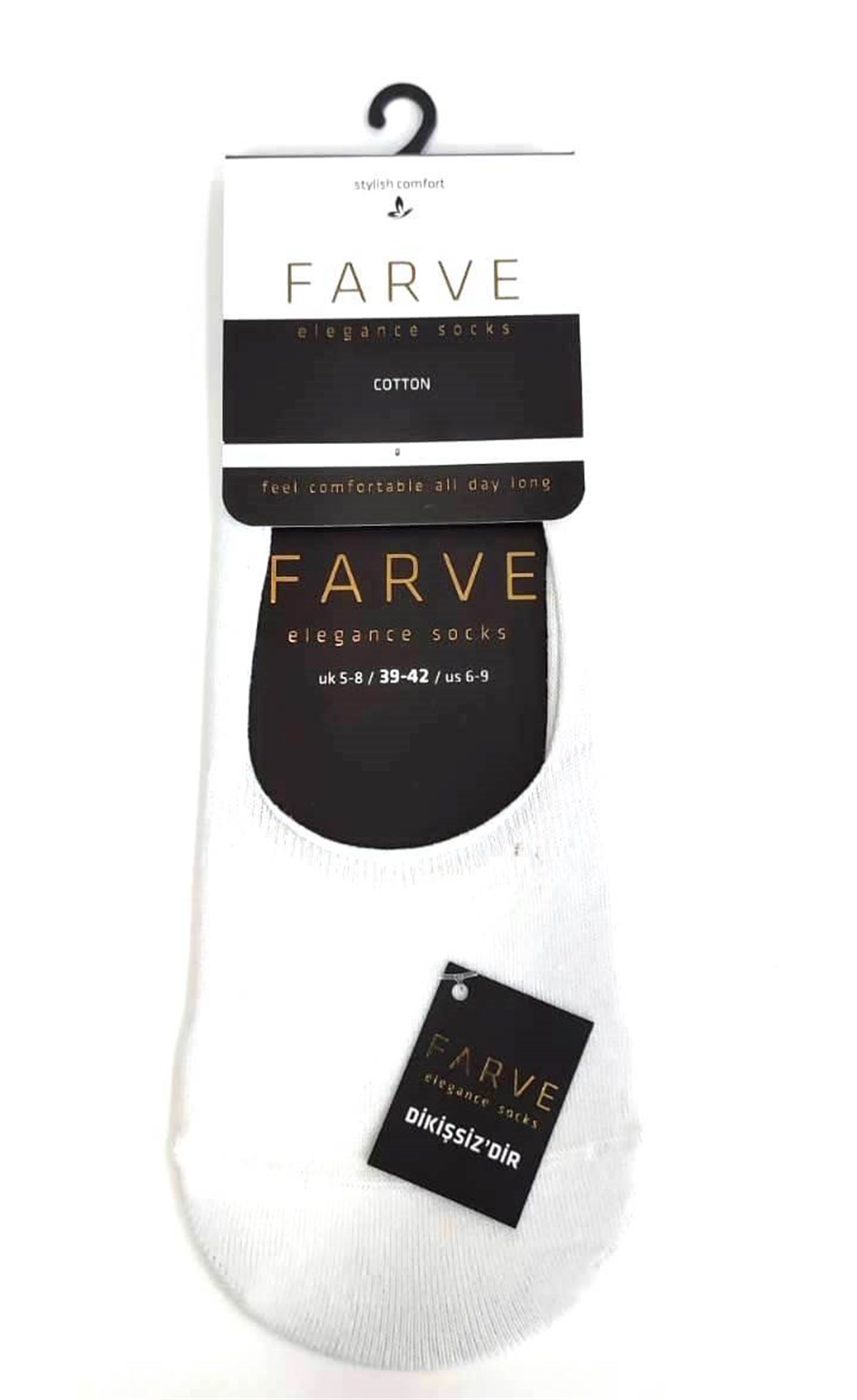 Fabcare Dikişsiz Cotton Erkek Babet Çorabı-Beyaz sistemayakkabi