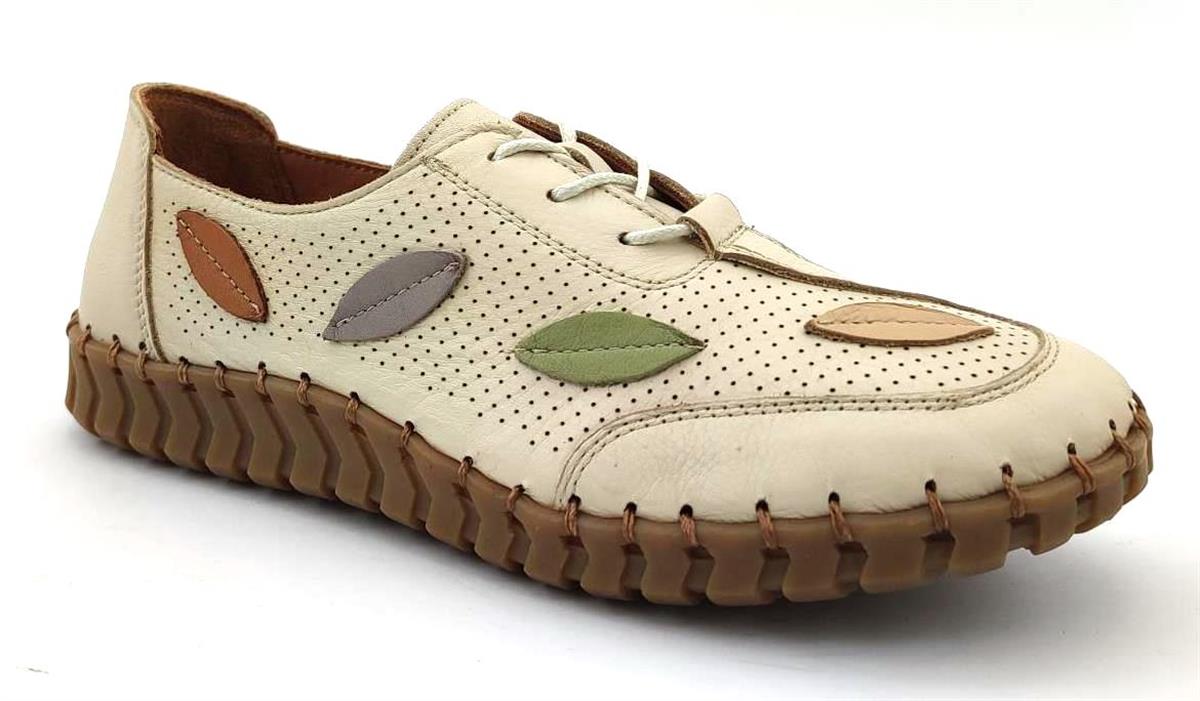 Venüs 2010709 Günlük Hakiki Deri Bayan Ayakkabı-Bej sistemayakkabi