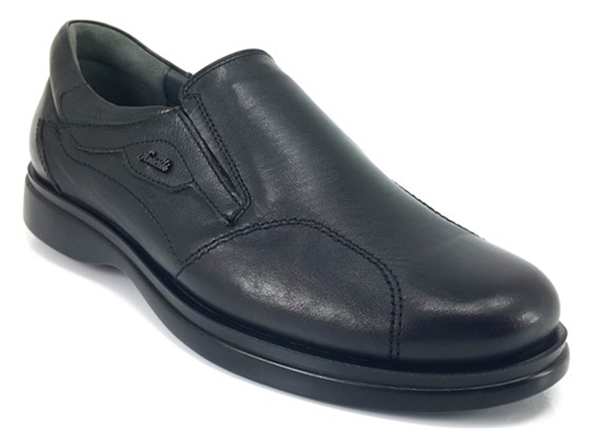 Zıon Forelli Comfort Deri Günlük Erkek Ayakkabı-Siyah sistemayakkabi