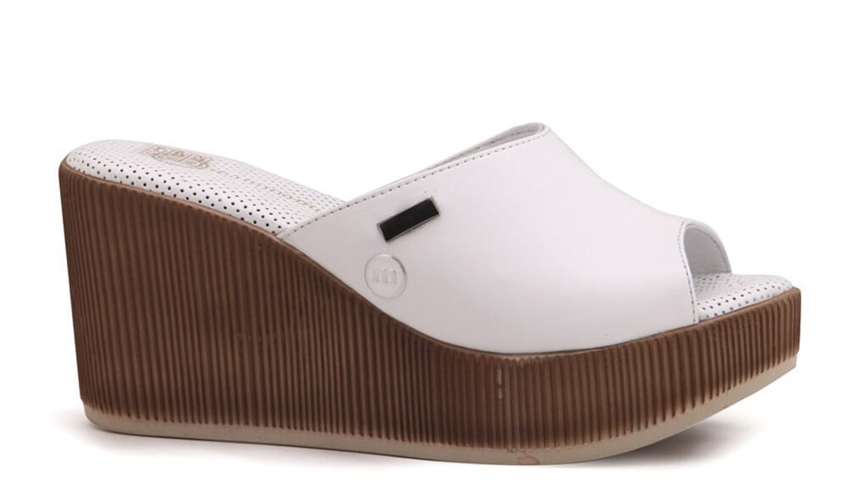 2075 Mammamia Günlük Kadın Terlik-Beyaz-Sistem Ayakkabı Online