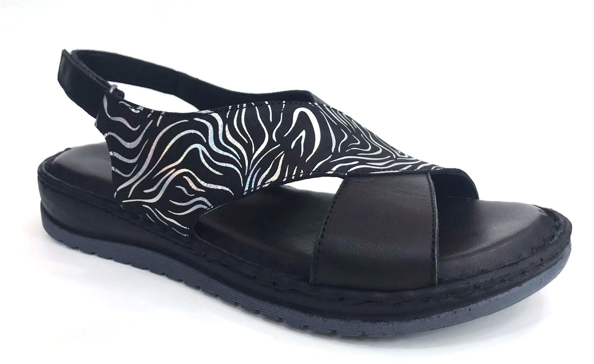 4935 Messimod Günlük Kadın Sandalet-Siyah - Sistem Ayakkabı Online