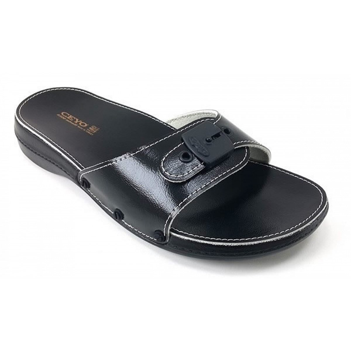 6500-Minelli Ceyo Bayan Terlik-Siyah-Sistem Ayakkabı Online
