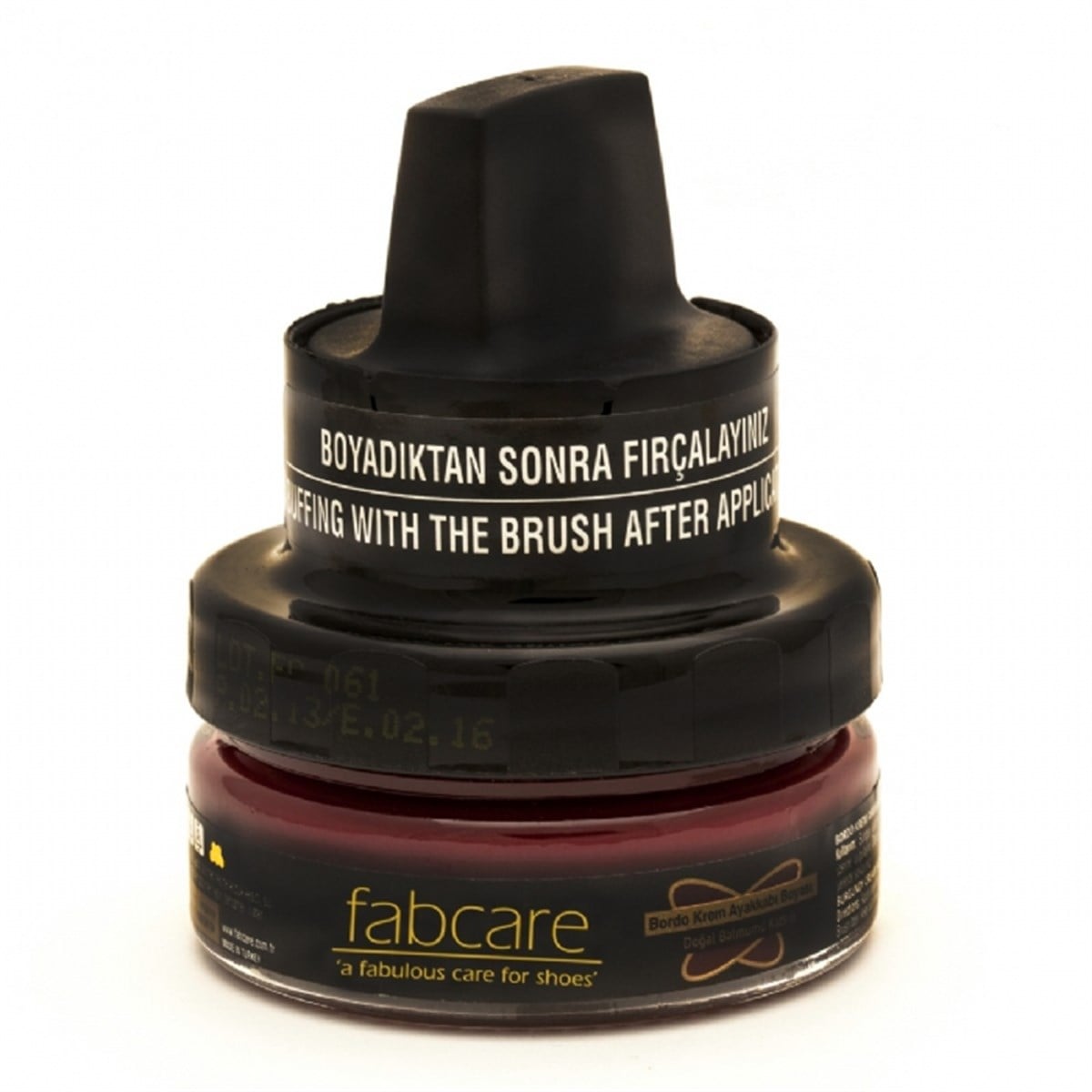 Fabcare 1001 Krem Deri Boya Cam Kavanoz 50 ml-Bordo sistemayakkabi