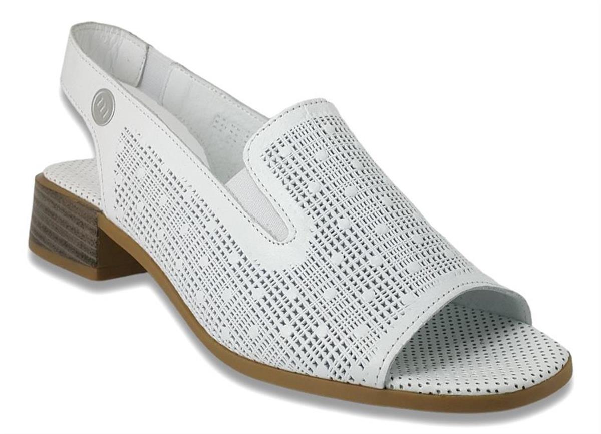 Mammamia 1410 Hakiki Deri Günlük Kadın Sandalet-Beyaz-Siyah-Sistem Ayakkabı  Online