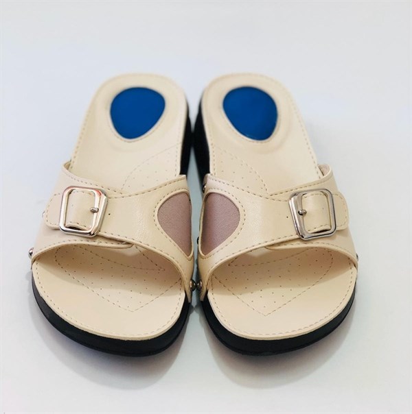Silikon Jelli Topuk Dikeni Terliği-Bej-Sistem Ayakkabı Online