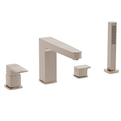Artema Root Square Küvet Bataryası (4 Delikli) Fırçalı Nikel