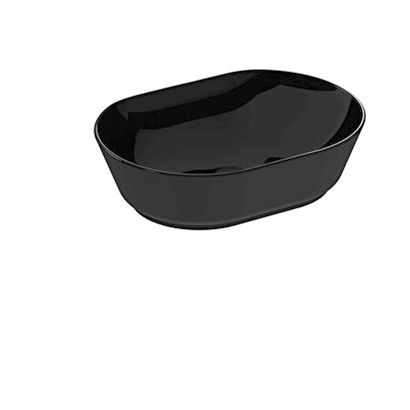 Vitra Geo Oval Çanak Lavabo Siyah, 55 Cm