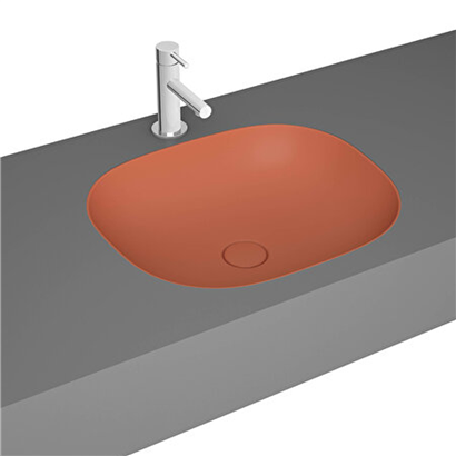 Vitra Plural Mat Terra Roso Kare Tezgahaltı Lavabo 45 Cm