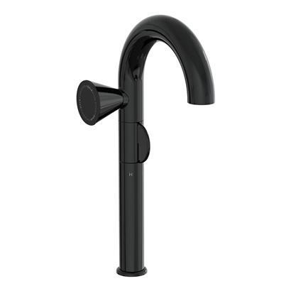 Vitra Liquid Lavabo Bataryası Yüksek, Soldan Kullanım, Parlak Siyah