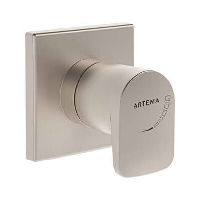 Artema Root Square Ankastre Stop Valf (Sıva Üstü Grubu) Fırçalı Nikel