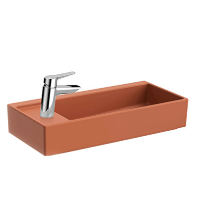 Vitra Archiplan Dar Soldan Armatürlü Lavabo 60 Cm, Mat Terra Rosa
