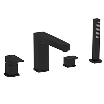 Artema Root Square Küvet Bataryası (4 Delikli) Mat Siyah