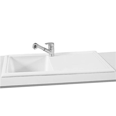 Vitra Arkitekt Damlalıklı Tek Gözlü Eviye, 100 Cm