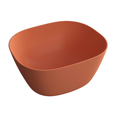 Vitra Plural 45 Cm Mat Terra Roso Kare Yüksek Çanak Lavabo
