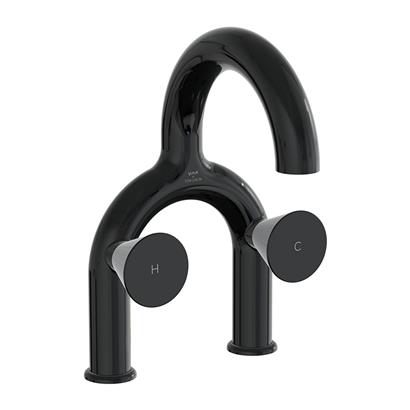 Vitra Liquid Lavabo Bataryası (2 Delikli Lavabolar İçin), Parlak Siyah