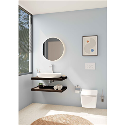 Vitra Base Square 400 Tuvalet Fırçalığı, Duvardan Krom
