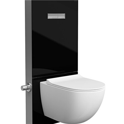 Vitra Vitrus Asma Klozetler İçin Cam Rezervuar Stop Valfli 3/6 Lt Siyah