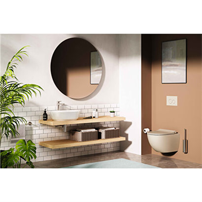 Vitra Origin Fırçalı Nikel Yerden Tuvalet Fırçalığı