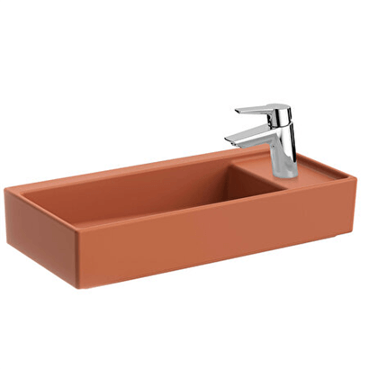 Vitra Archiplan Sağdan Armatürlü Dar Lavabo 60 Cm, Mat  Terra Rosa