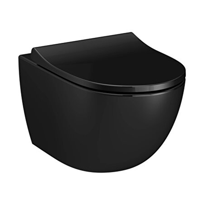 Vitra Sento Rim-Ex Parlak Siyah Asma Klozet, 54 Cm