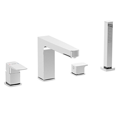 Artema Root Square Küvet Bataryası (4 Delikli) Krom