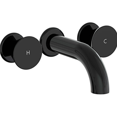 Vitra Liquid Ankastre Lavabo Bataryası Kısa, Parlak Siyah