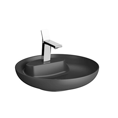 Vitra Memoria Mat Siyah Yuvarlak Lavabo 50 Cm