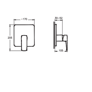 Artema Root Square Ankastre Duş Bataryası (V-Box) (Sıva Üstü Grubu) Krom