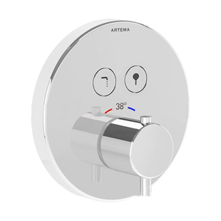 Artema AquaHeat Aquacontrol Round Ankastre Termostatik Banyo Bataryası (Sıva Üstü Grubu) Krom