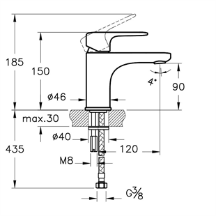 Artema Root Round Lavabo Bataryası Krom