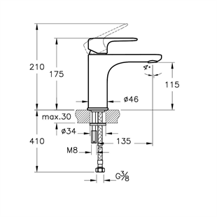 Artema Root Round Lavabo Bataryası (Yüksek) Krom