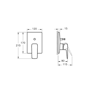 Artema Root Square Ankastre Banyo Bataryası (Sıva Üstü Grubu) Fırçalı Nikel