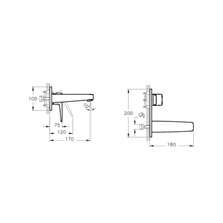 Artema Root Square Ankastre Lavabo Bataryası (Sıva Üstü Grubu) Krom