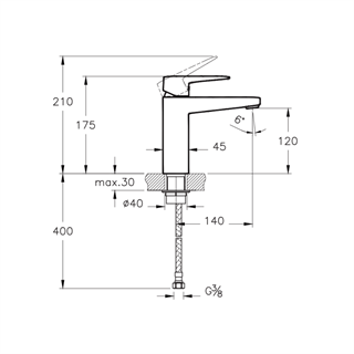 Artema Root Square Blueco Lavabo Bataryası (Yüksek) Fırçalı Nikel