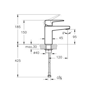 Artema Root Square Lavabo Bataryası Mat Siyah