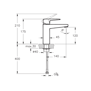 Artema Root Square Lavabo Bataryası (Yüksek) Mat Siyah