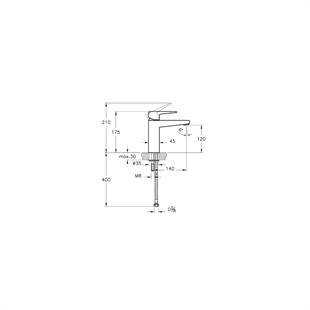 Artema Root Square Lavabo Bataryası (Yüksek) Fırçalı Nikel